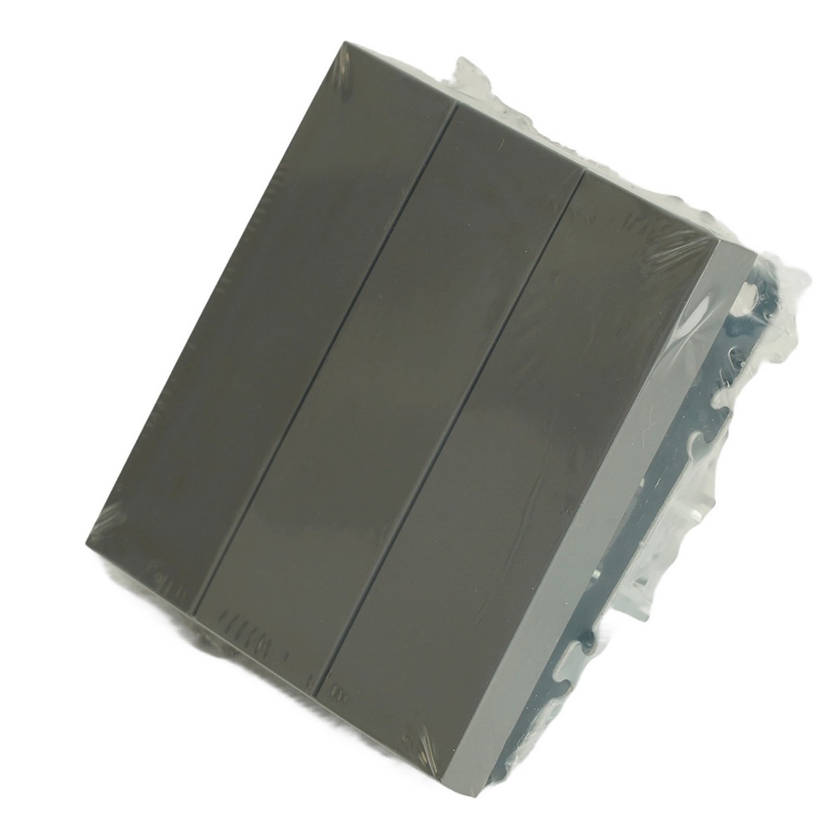 Эмили - Розетки и выключатели Stekker Выключатель 3-клавишный STEKKER Эмили RSW10-5108-10 платиново-серый soft touch 49948