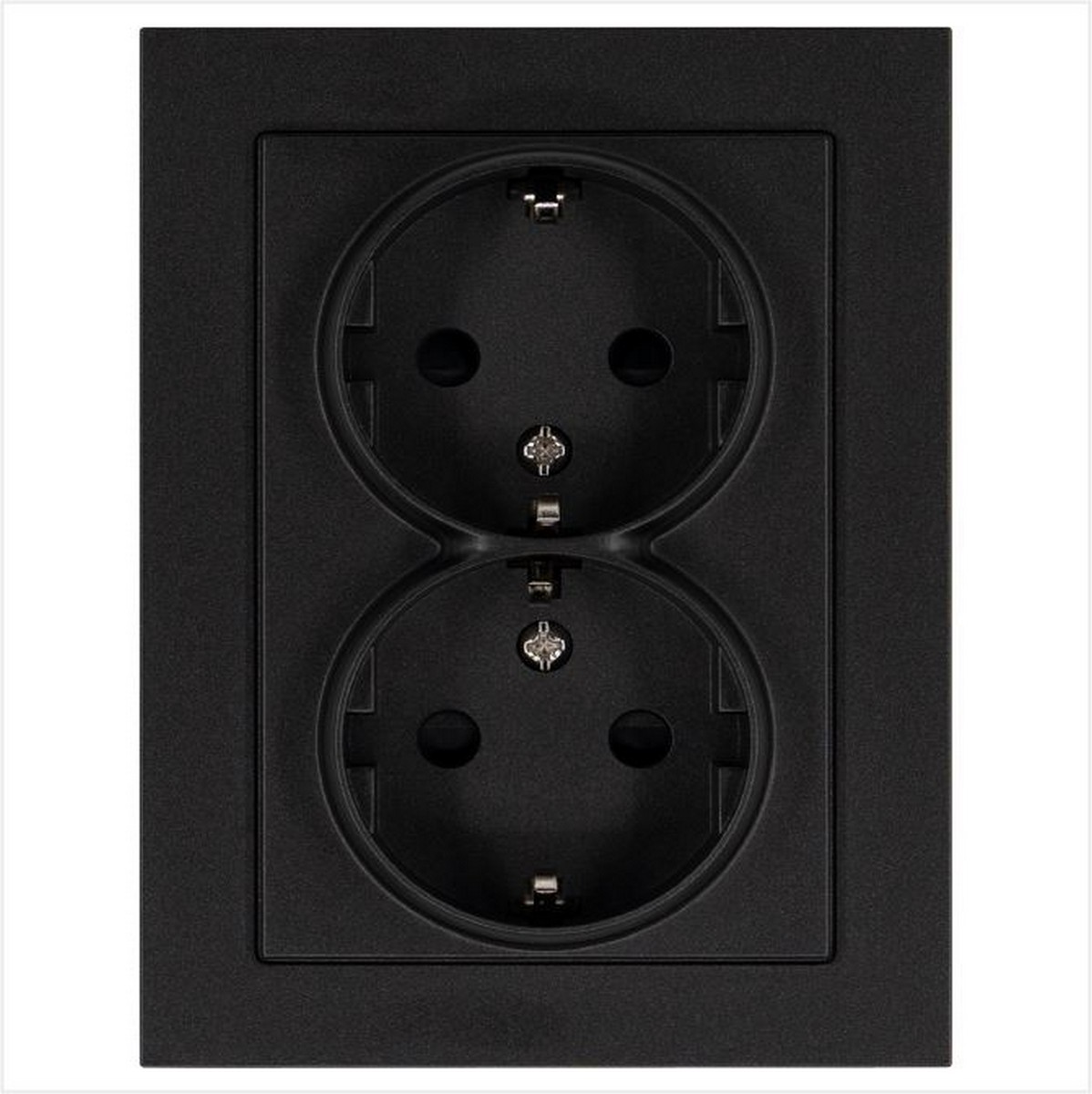 JASMART G - розетки и выключатели Розетка JASMART SCHUKO двойная с защитными шторками Антрацит G5504B