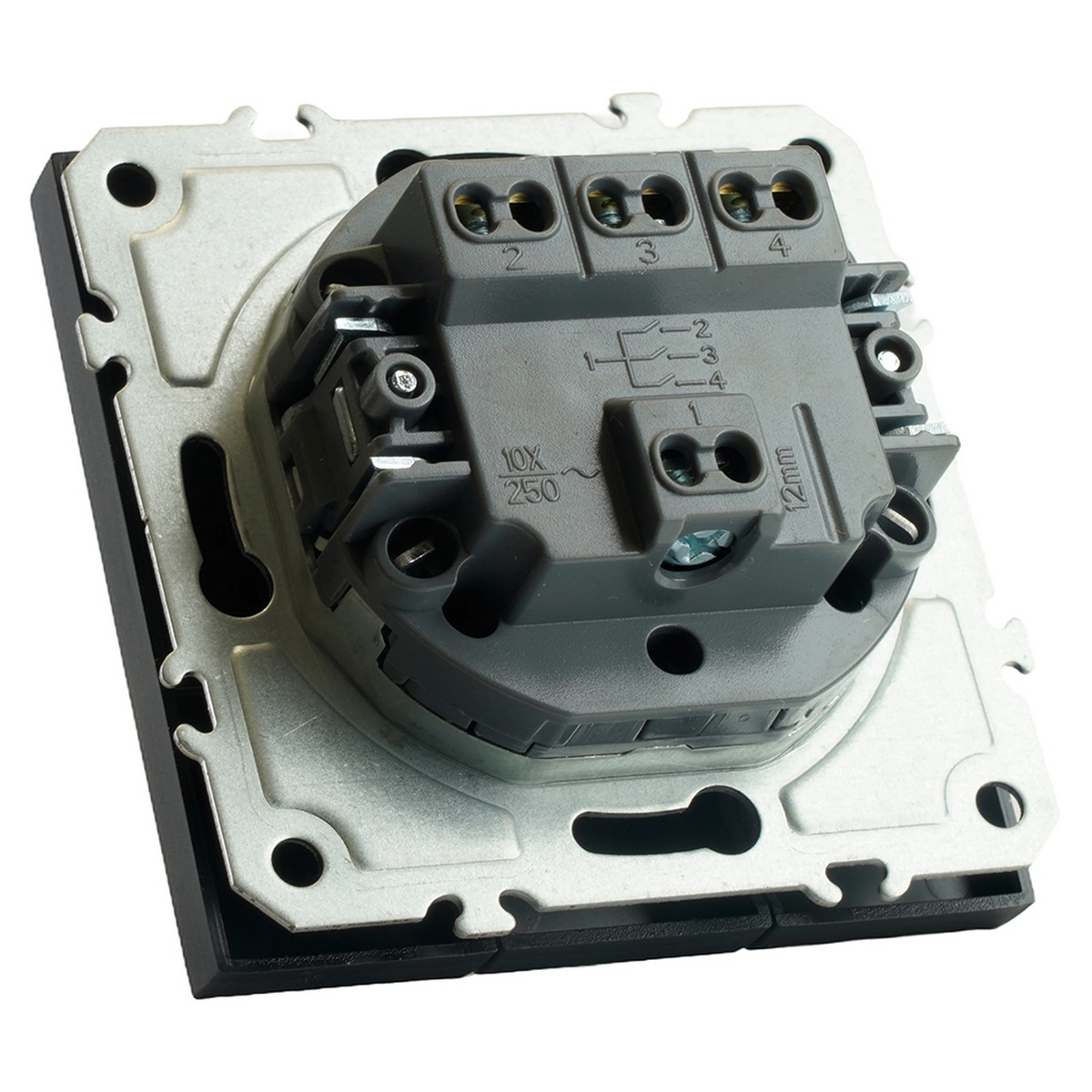 Эмили - Розетки и выключатели Stekker Выключатель 3-клавишный STEKKER Эмили RSW10-5108-05 черный уголь soft touch 49844