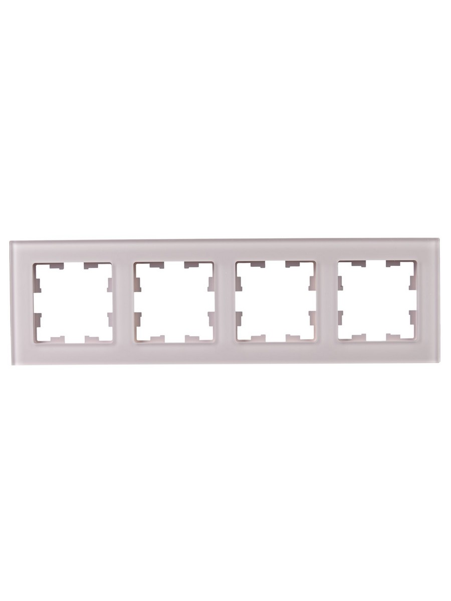 IEK Brite Рамки Рамка IEK BRITE DECOR Розовый матовый стекло 4-мест. РУ-4-2-Бр BR-M42-G-31-K14
