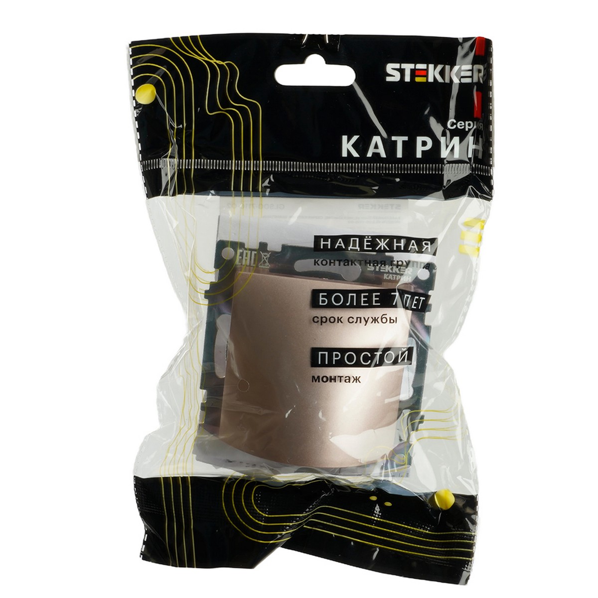 Катрин - Розетки и выключатели Stekker Кабельный вывод STEKKER Катрин золото GLS00-7116-08 49464