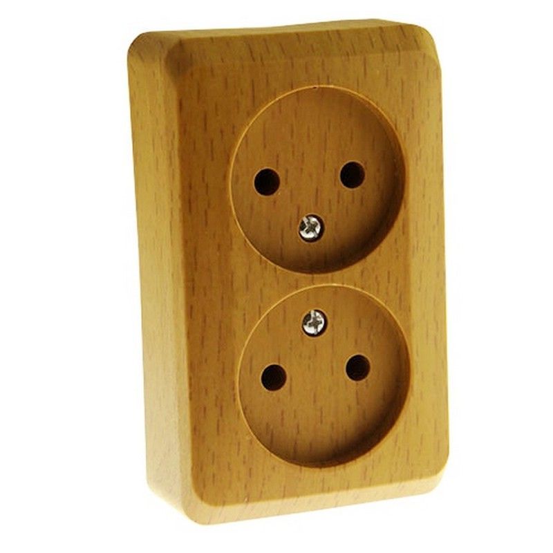 Этюд Дача Розетка 2-ая Systeme Electric Этюд наружный Дача Темный бук б/з без шторок PA16-005T