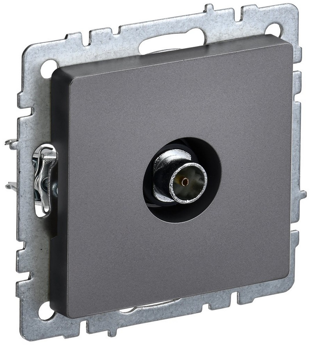 IEK Brite Сталь Розетка IEK BRITE TV оконечная РТВ11-0-БрС сталь BR-A10-O-K46