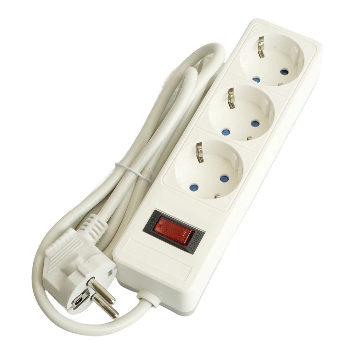 Колодки и удлинители, тройники Сетевой фильтр 3-местный с/з STEKKER HM20-31-03 3x1мм2 3 м 250В 16А серия Optima белый 50087 