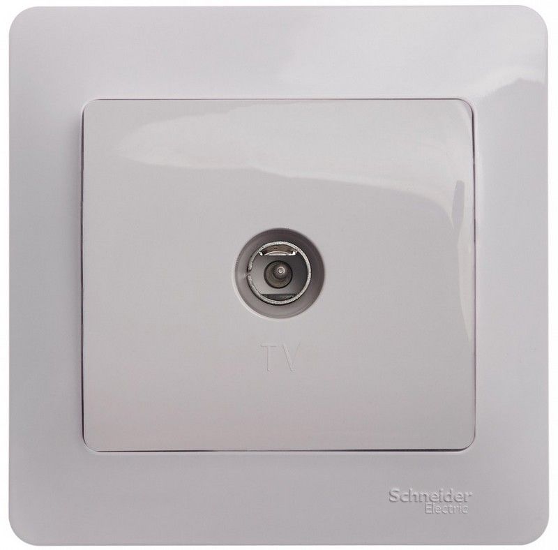 Glossa Белый Розетка Systeme Electric Glossa Белый TV проходная 4DB GSL000192