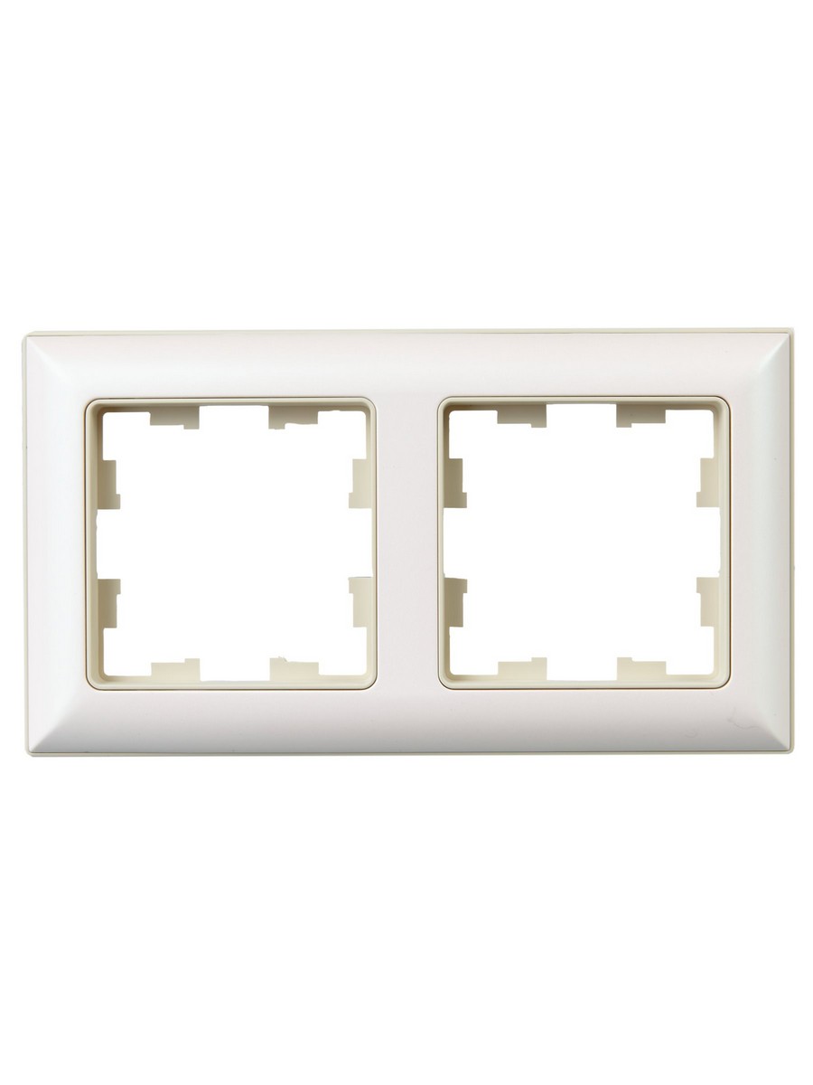IEK Brite Рамки Рамка IEK BRITE DECOR Жемчуг/беж 3D-форма 2-мест. РУ-2-Бр