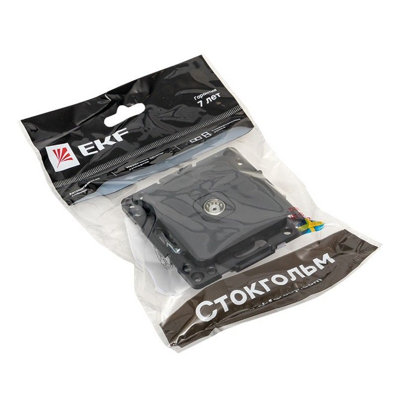 EKF Стокгольм черный Розетка TV EKF PROxima Стокгольм Черный 75Ом 5-862МГц  EZA00-027-10