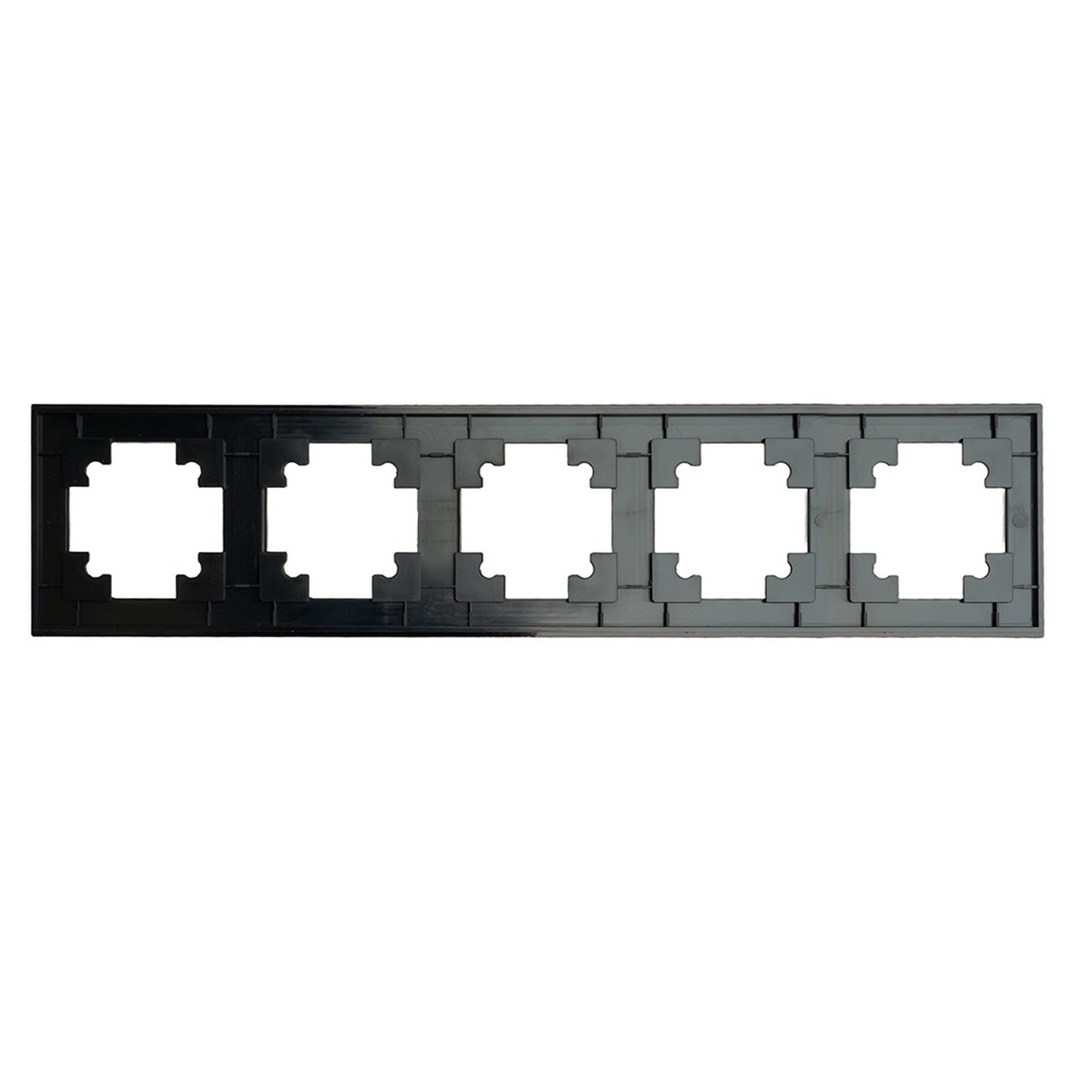 Катрин - Розетки и выключатели Stekker Рамка STEKKER 5-местная Катрин стекло черный матовый GFR00-7005-05М 49604