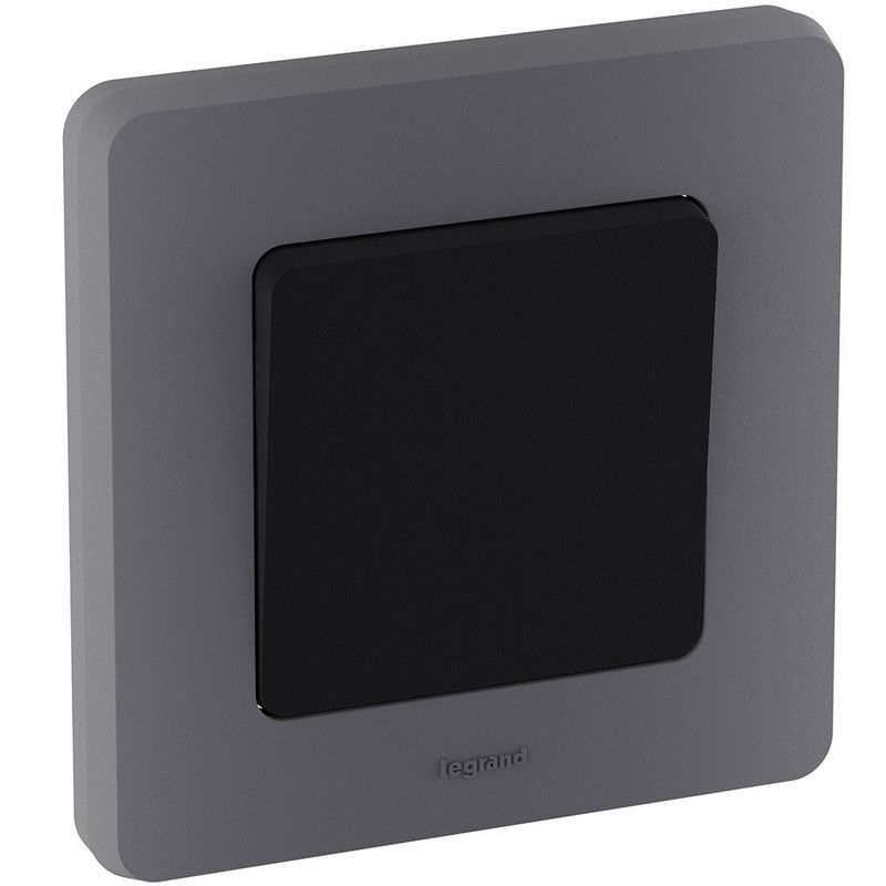 Legrand Inspiria Антрацит Выключатель Legrand INSPIRIA Антрацит одноклавишный 10 AX 250 В 673603