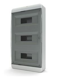 Пластиковые боксы и щиты Tekfor Щит распределительный Tekfor BNK 40-36-1 на 36 мод, накладной IP41 прозрачная черная дверца