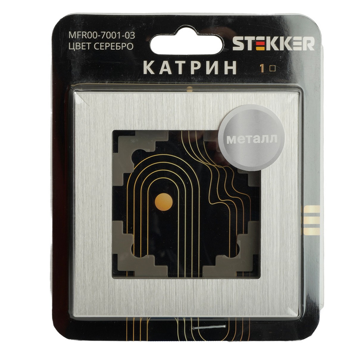 Катрин - Розетки и выключатели Stekker Рамка 1-местная металл STEKKER MFR00-7001-03 Катрин серебро 50011