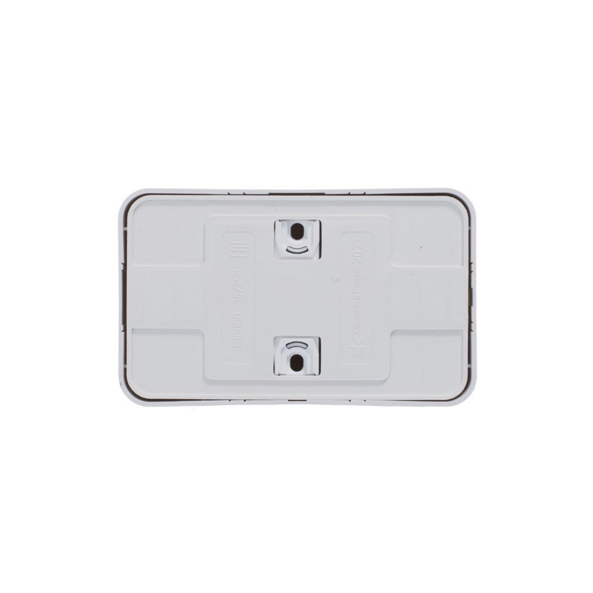 Blanca белые розетки и выключатели Розетка SE Blanca 2-ая Белый наружный с/з со шторками изолир. пластина BLNRA011211