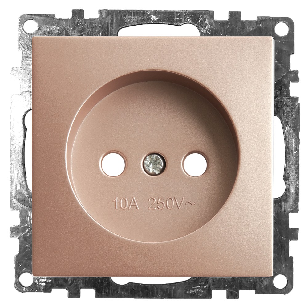 Катрин - Розетки и выключатели Stekker Розетка 1-местная б/з STEKKER GLS10-7109-02 250V 10А с защ. шторкой Катрин шампань 39595