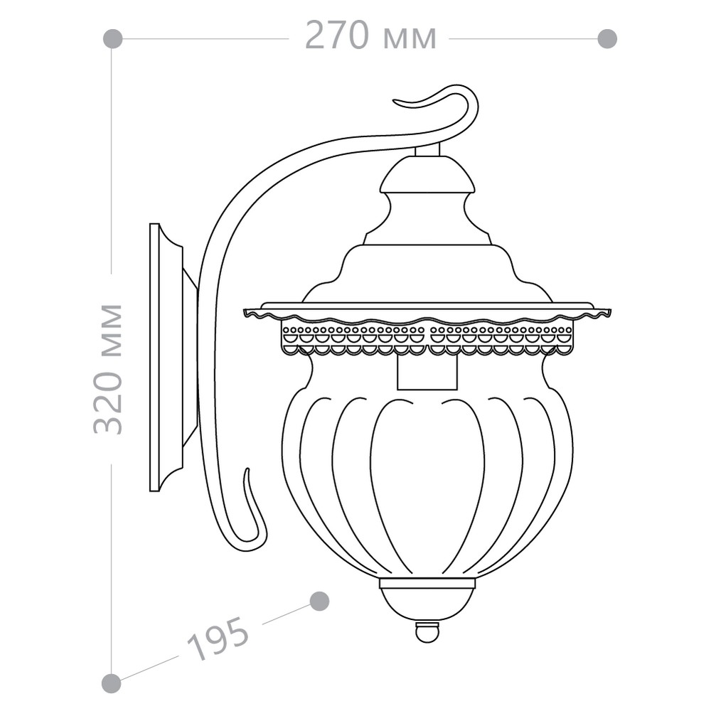 Уличные настенные светильники Светильник садово-парковый Feron PL591 на стену вниз 60W 230V E27 коричневый 41171 