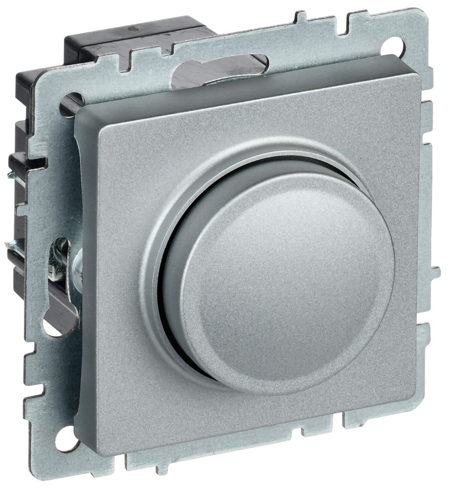 IEK Brite Алюминий Светорегулятор IEK BRITE BASE Алюминий пов-наж. 600Вт СС10-1-0-БрА BR-D20-0600-K47
