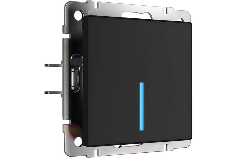 Werkel Черный матовый механизмы Сенсорный Выключатель Werkel одноклавишный с подсветкой (черный) W4510108