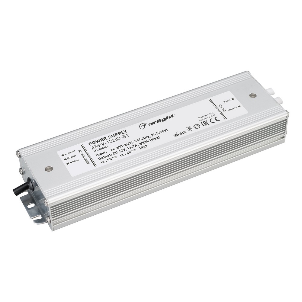 Блоки питания для светодиодной ленты Блок питания Arlight ARPV-12200-B1 (12V, 16,7A, 200W) (IP67 Металл, ) 028784 