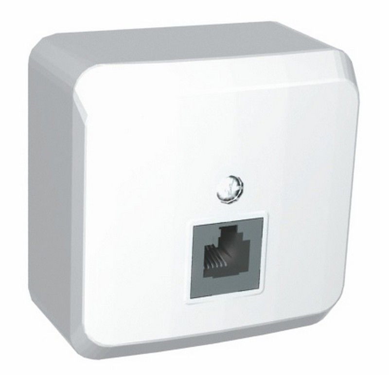 Этюд Белый Розетка телефонная Schneider Electric Этюд наружный Белый 1-ая TELA-001B