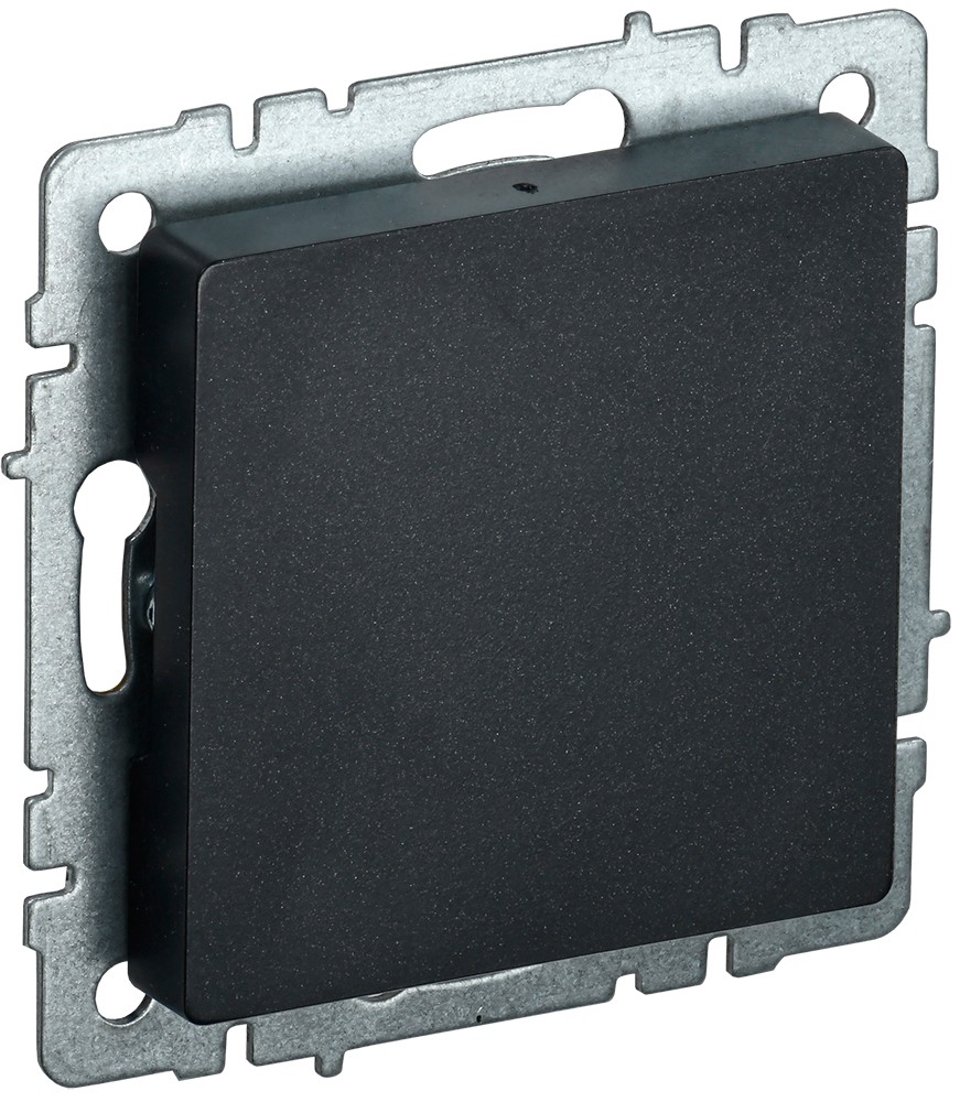 IEK Brite Черный Заглушка IEK BRITE c суппортом МЗ10-БрЧ черный BR-PL10-K02
