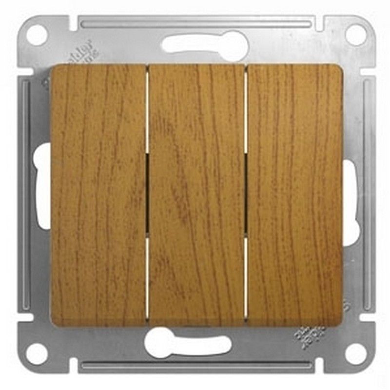 Glossa Дуб Выключатель Systeme Electric Glossa Дерево Дуб 3-клавишный, сх.3 GSL000531