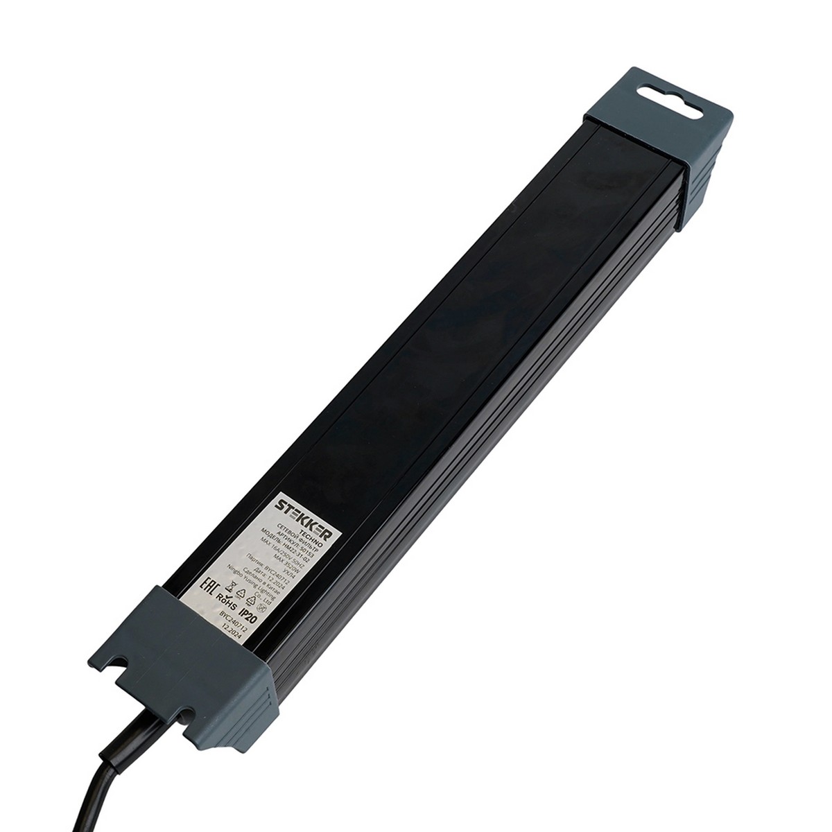 Колодки и удлинители, тройники Сетевой фильтр 3-местный с/з STEKKER HM22-31-03 3 м Techno черный 50154 