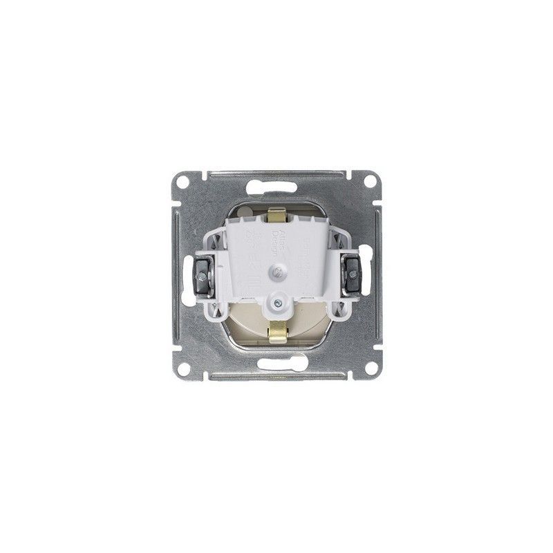 AtlasDesign Алюминий Розетка Systeme Electric AtlasDesign Алюминий с/з, со шторками, с крышкой, 16А, в сборе ATN000346