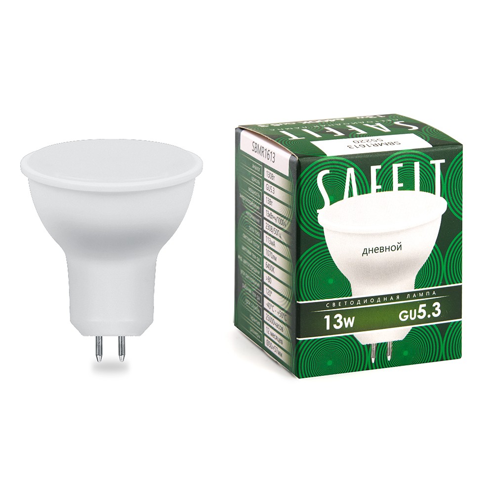 MR11/MR16/GU5.3 Лампа светодиодная SAFFIT SBMR1613 MR16 GU5.3 13W 230V 6400K 55220 