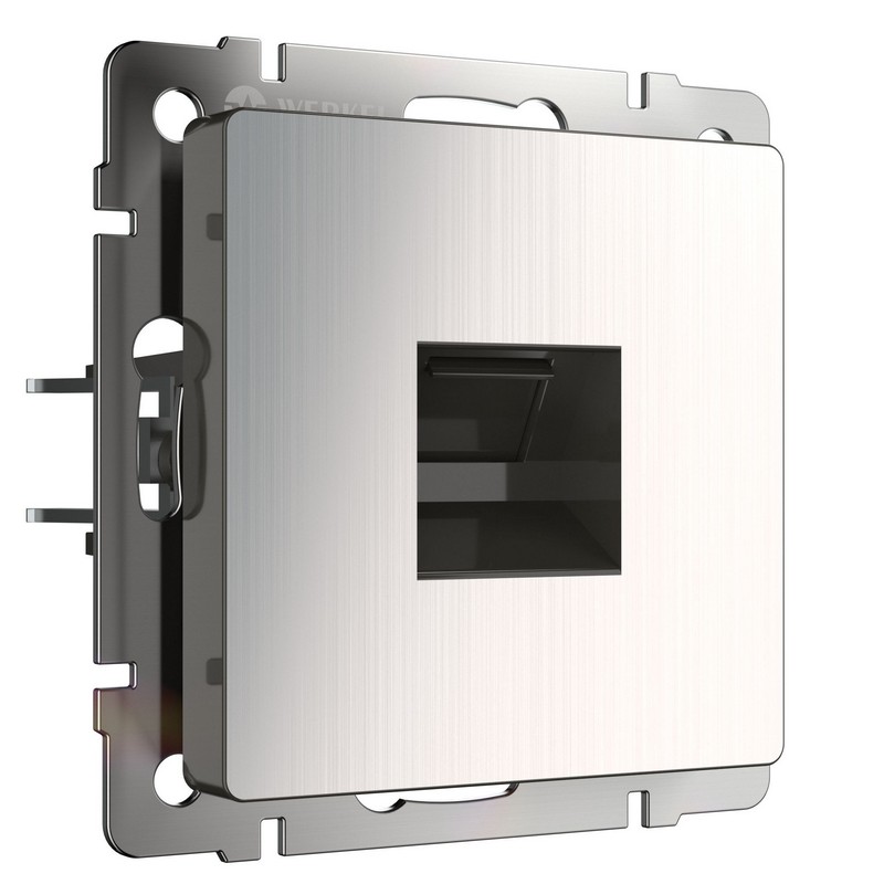Werkel Глянцевый никель механизмы Розетка Werkel Ethernet RJ-45(глянцевый никель) W1181002