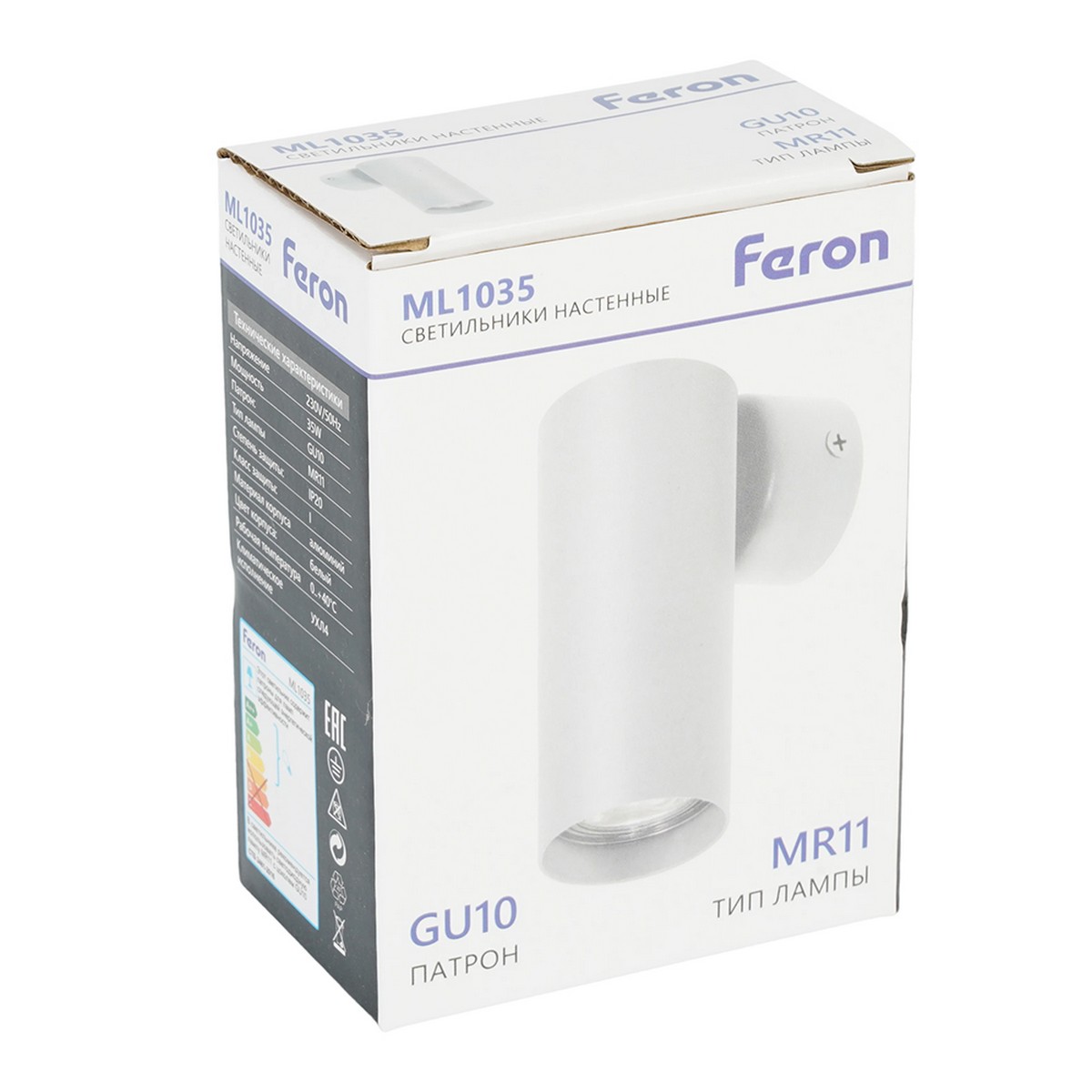 Накладные светодиодные светильники Светильник Feron ML1035 настенный под лампу GU10 черный 51931 