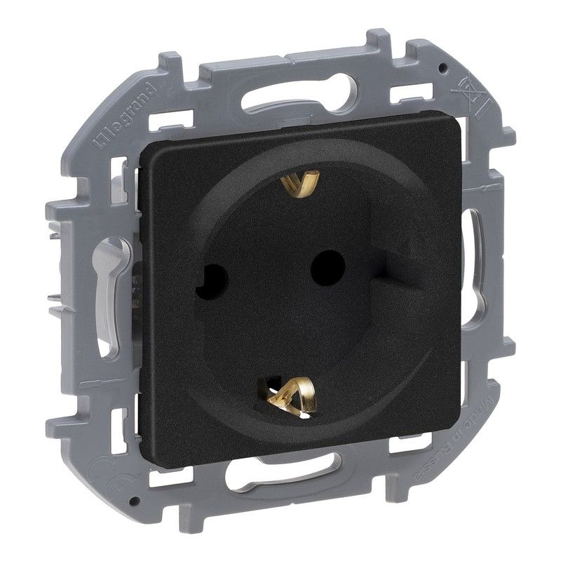 Legrand Inspiria Антрацит Розетка Legrand INSPIRIA Антрацит с заземлением 16 А 250 В 673723