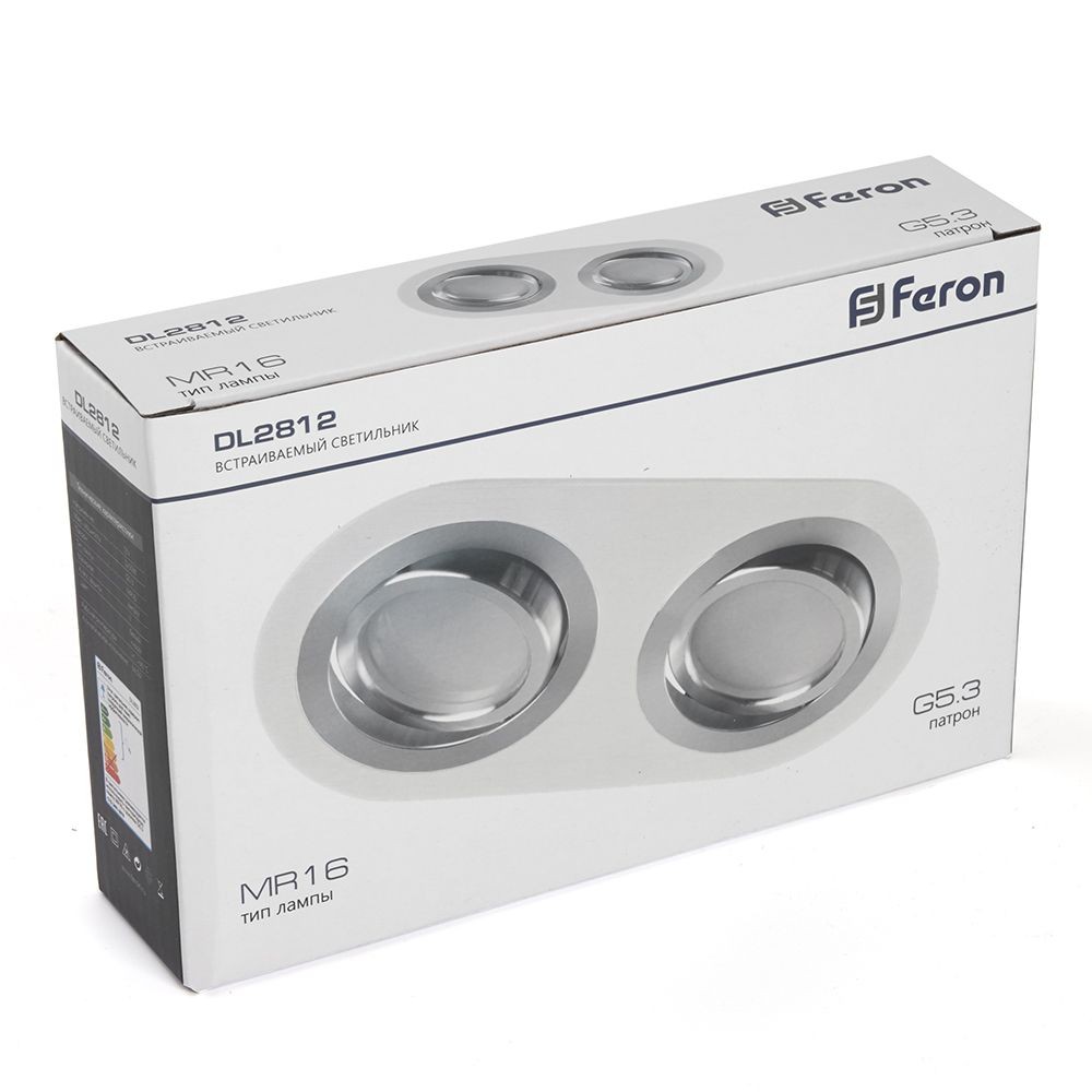Встраиваемые светодиодные светильники Светильник потолочный встраиваемый Feron DL2812 черный 48461 