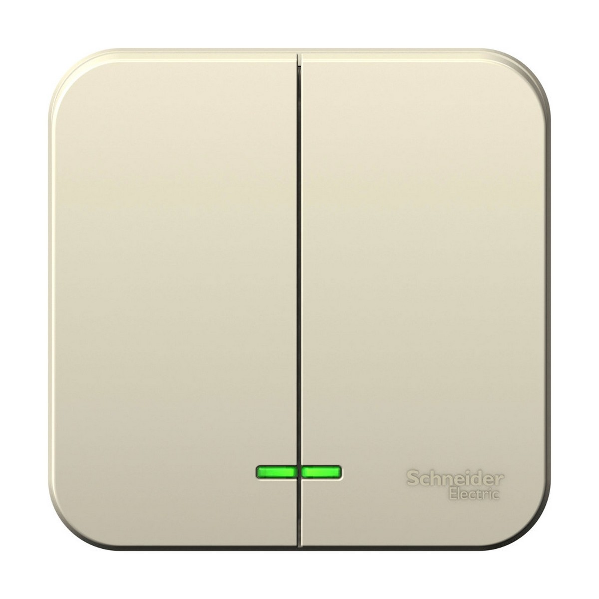 Blanca молочные розетки и выключатели Выключатель SE Blanca 2-клавишный Молочный наружный с подсветкой BLNVA105102