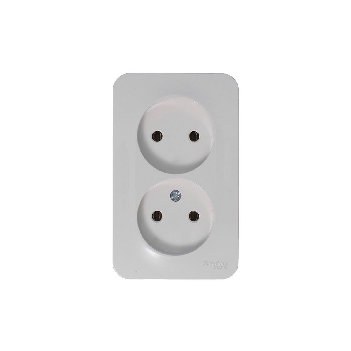 Blanca белые розетки и выключатели Розетка SE Blanca 2-ая Белый наружный б/з без шторок изолир. пластина BLNRA000211