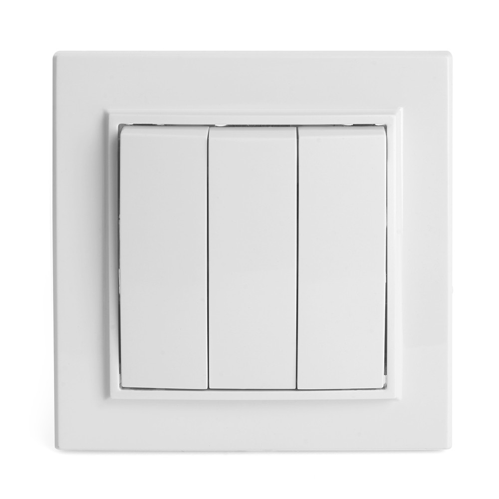 Эрна - Розетки и выключатели Stekker Выключатель 3-клавишный STEKKER PSW10-9007-01 10А Эрна белый с рамкой 39922