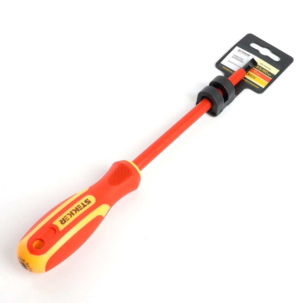 Отвертка шлицевая диэлектрическая STEKKER SL 6.5 х 150мм SDE-SL65-150 39768 фото