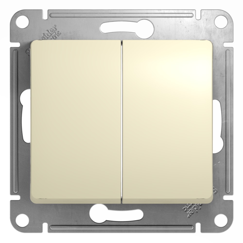Glossa Бежевый Переключатель Systeme Electric Glossa Бежевый 2-клавишный, сх.6 GSL000265