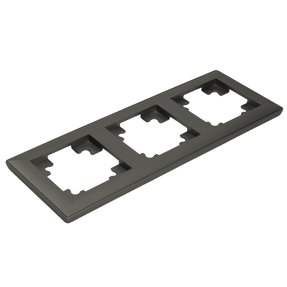 Катрин - Розетки и выключатели Stekker Рамка STEKKER 3-местная Катрин стекло графит PFR00-7003-06 39809