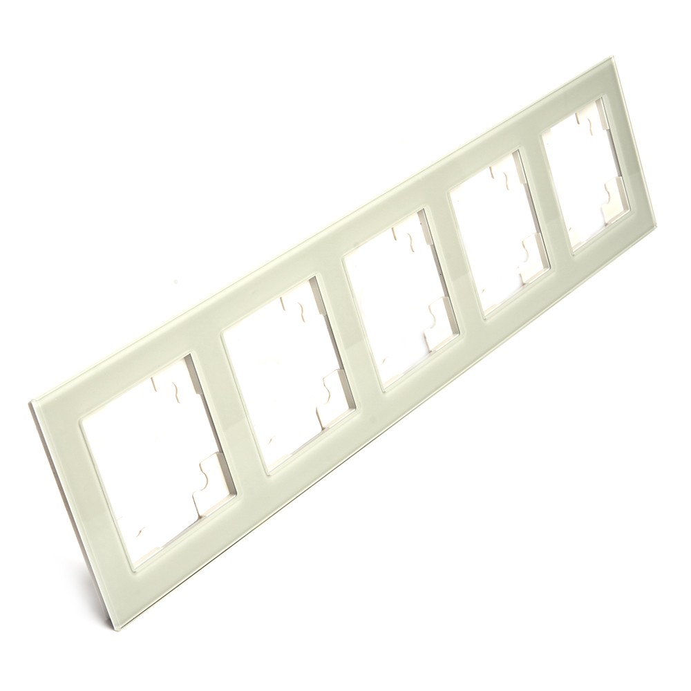 Катрин - Розетки и выключатели Stekker Рамка 5-местная стекло STEKKER GFR00-7005-07 серия Катрин дымчатый 49039