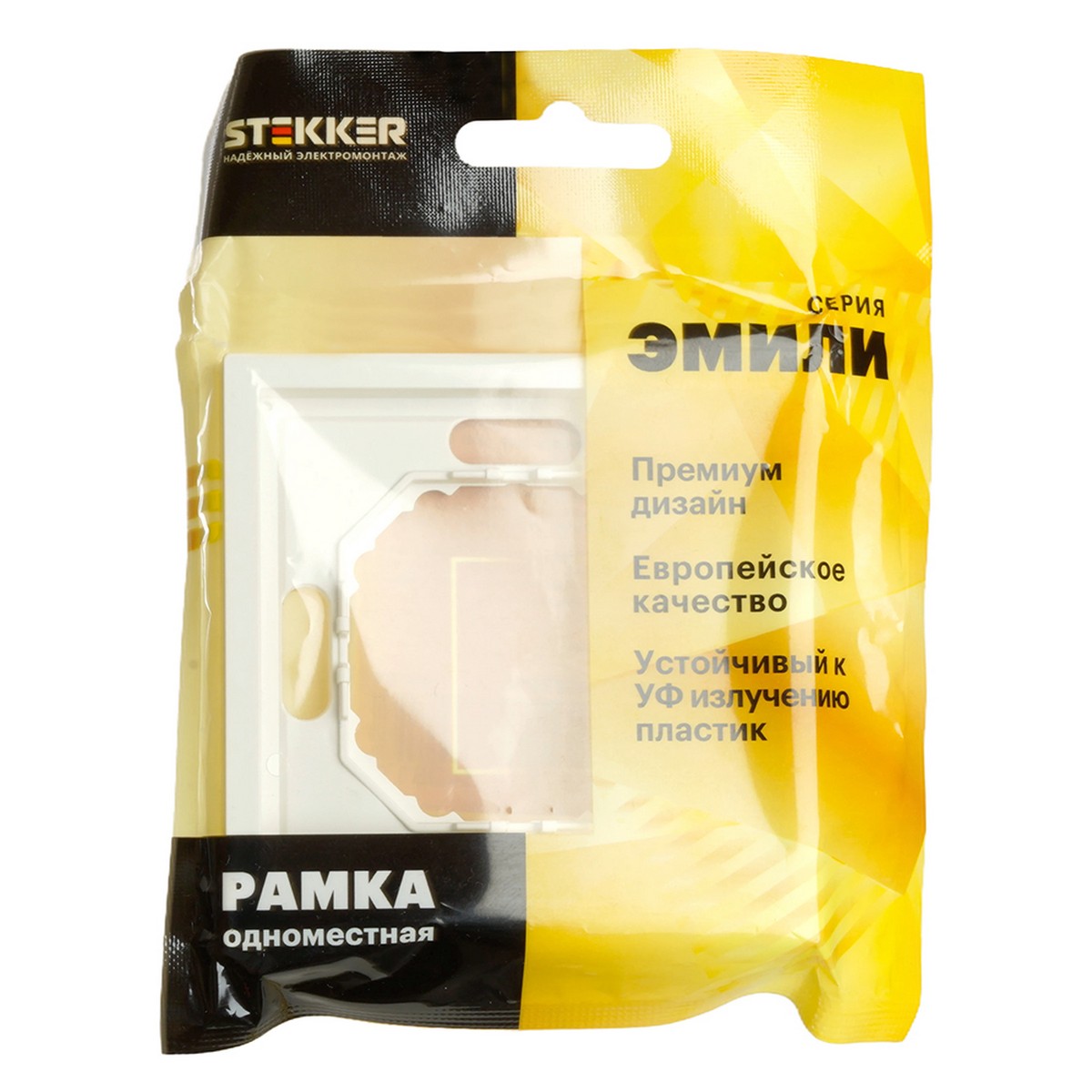 Эмили - Розетки и выключатели Stekker Рамка 1-ая STEKKER Эмили PFR00-5001-01 белый фарфор soft touch 49884