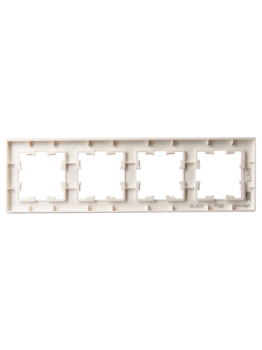 IEK Brite Рамки Рамка IEK BRITE DECOR Персик матовый стекло 4-мест. РУ-4-2-БрП BR-M42-G-31-K96