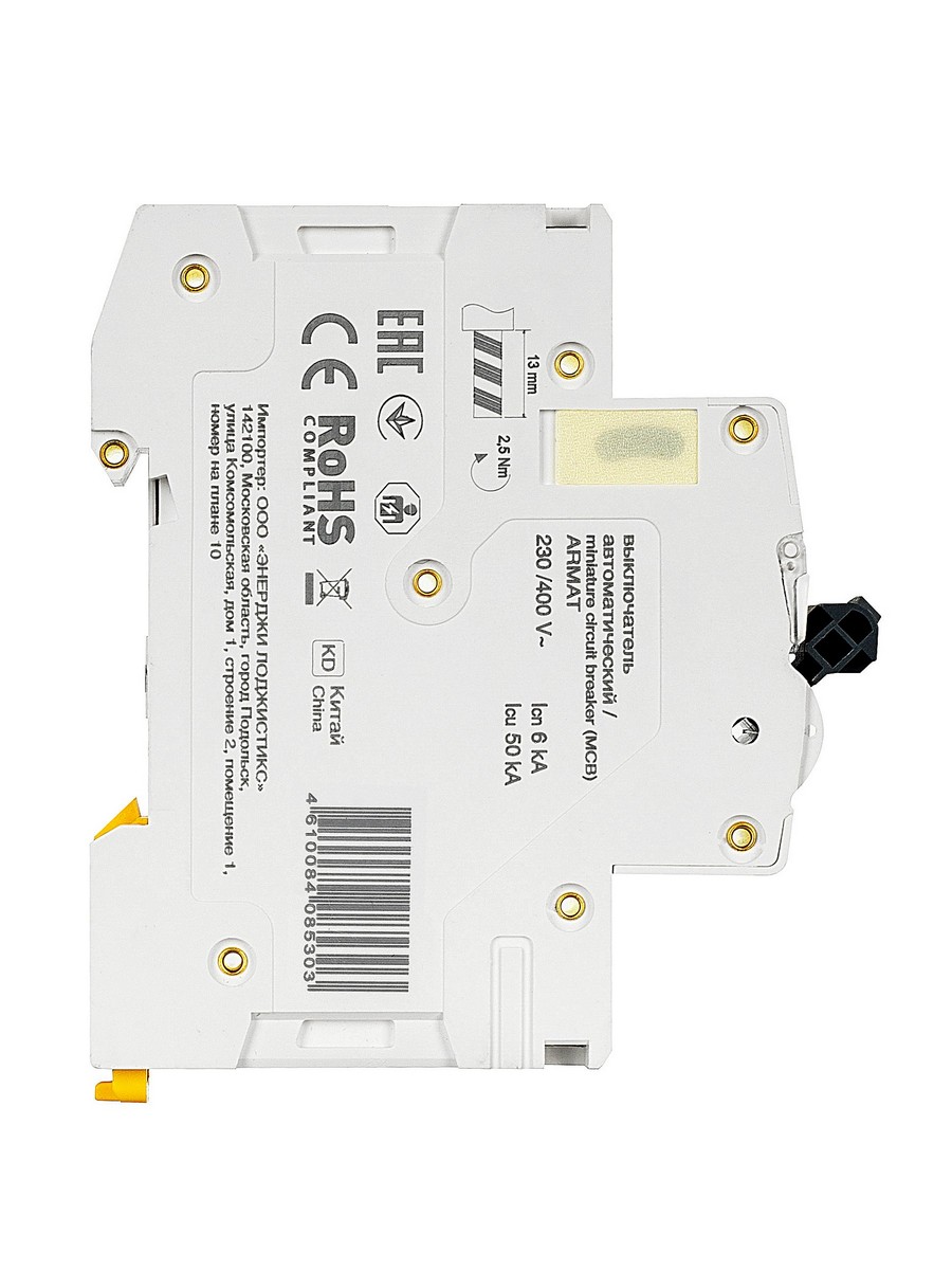 1 полюсные (однополюсные) Автоматический выключатель IEK ARMAT M06N 1P C 25А AR-M06N-1-C025 