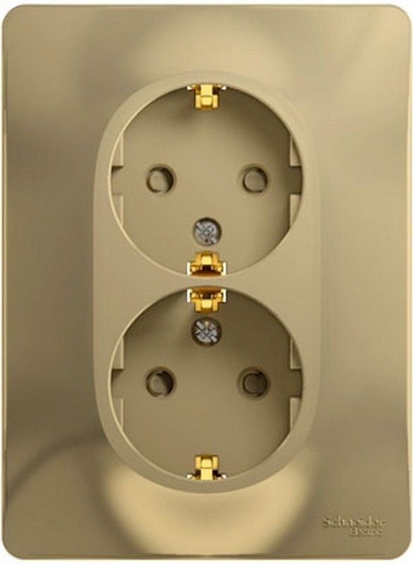 Glossa Титан Розетка Systeme Electric Glossa Титан 2-я с заземлением со шторками GSL000426