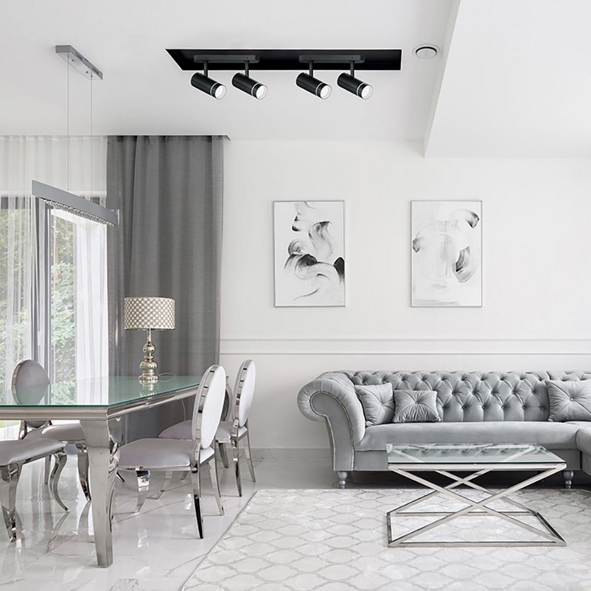 Светильники споты светодиодные Светильник спот Feron ML233 настенно-потолочный GU10 черный 41491 