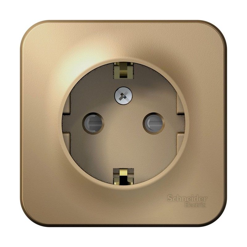 Blanca титан розетки и выключатели Розетка SE Blanca с/з Титан наружный со шторками BLNRA011104