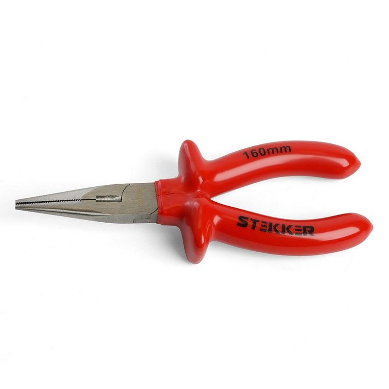 Длинногубцы диэлектрические STEKKER 160мм Cr-V PLE2-160-S 39777 фото