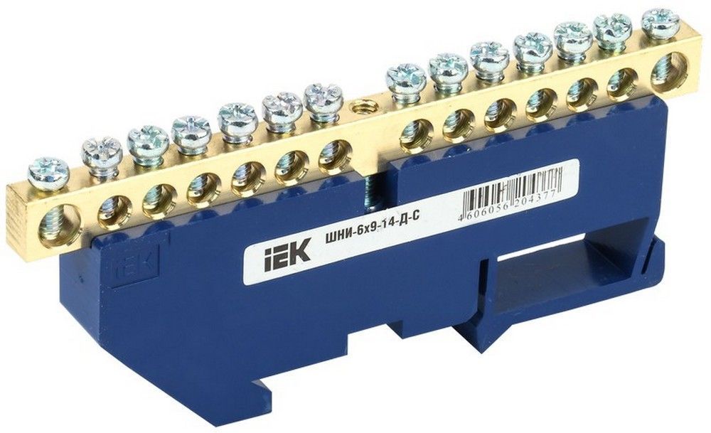 Комплектующие для щитов Шина IEK N ноль на DIN-изол ШНИ-6х9-14-Д-С