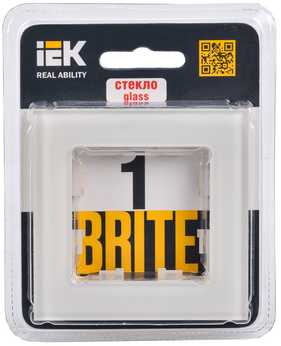 IEK Brite Рамки Рамка IEK BRITE 1-местная РУ-1-2-БрВа стекло ванильный BR-M12-G-K10