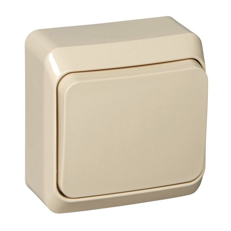Этюд Кремовый Переключатель 1-клавишный Systeme Electric Этюд наружный Бежевый BA10-004K