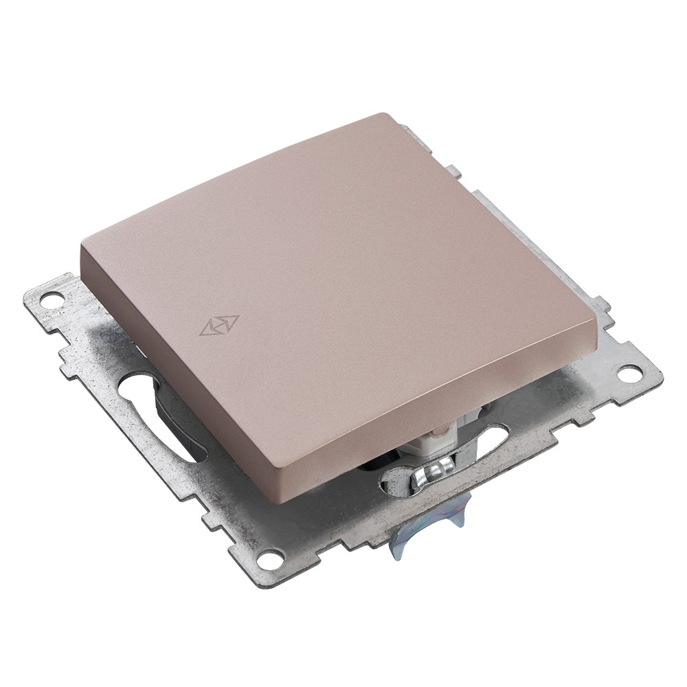 Катрин - Розетки и выключатели Stekker Переключатель 1-клавишный STEKKER GLS10-7105-02 250V 10А Катрин шампань 39590