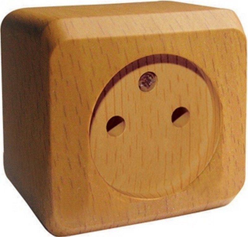 Этюд Дача Розетка 1-ая Systeme Electric Этюд наружный Дача Темный бук б/з без шторок PA16-001T